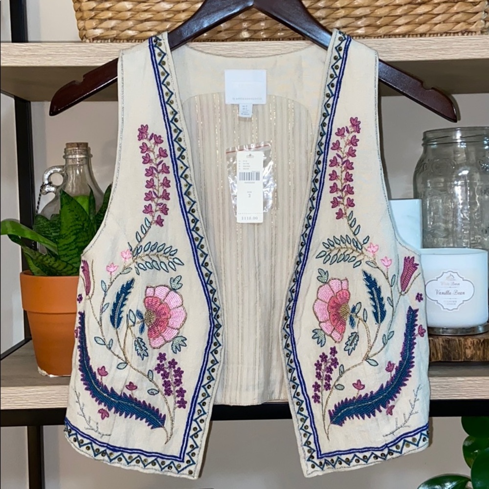NWT Anthropologie Ett:Twa Belle Embroidered Vest 2